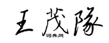 王正良王茂隊行書個性簽名怎么寫