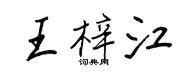 王正良王梓江行書個性簽名怎么寫