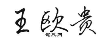 駱恆光王歐貴行書個性簽名怎么寫