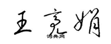 梁錦英王亮娟草書個性簽名怎么寫