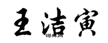 胡問遂王潔寅行書個性簽名怎么寫