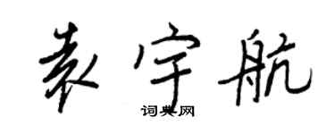 王正良袁宇航行書個性簽名怎么寫