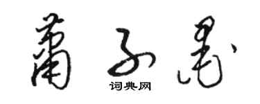 駱恆光蕭子墨草書個性簽名怎么寫