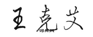 駱恆光王克艾行書個性簽名怎么寫