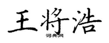 丁謙王將浩楷書個性簽名怎么寫