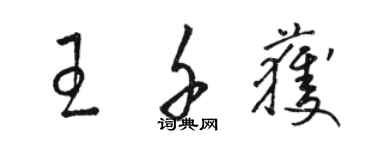 駱恆光王千獲草書個性簽名怎么寫