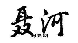 胡問遂聶河行書個性簽名怎么寫