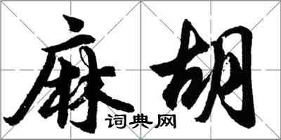 胡問遂麻胡行書怎么寫