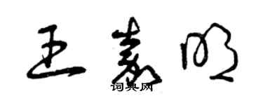 曾慶福王嘉明草書個性簽名怎么寫