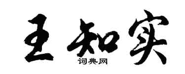 胡問遂王知實行書個性簽名怎么寫