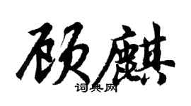 胡問遂顧麒行書個性簽名怎么寫