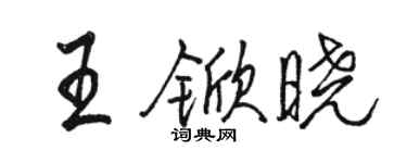 駱恆光王杴曉行書個性簽名怎么寫