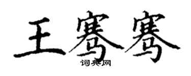 丁謙王騫騫楷書個性簽名怎么寫