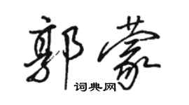 駱恆光郭蒙行書個性簽名怎么寫