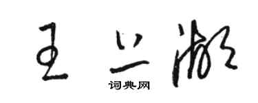 駱恆光王上湖草書個性簽名怎么寫