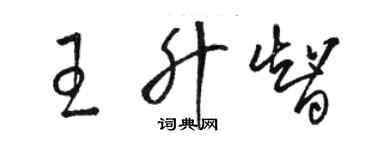 駱恆光王升智草書個性簽名怎么寫