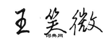 駱恆光王笑微行書個性簽名怎么寫