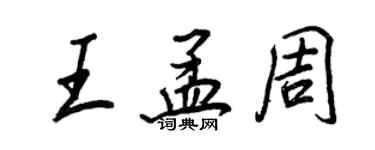 王正良王孟周行書個性簽名怎么寫