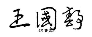 曾慶福王國靜草書個性簽名怎么寫