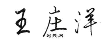 駱恆光王莊洋行書個性簽名怎么寫