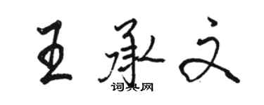 駱恆光王承文行書個性簽名怎么寫
