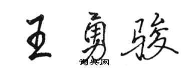 駱恆光王勇駿行書個性簽名怎么寫