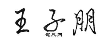 駱恆光王子朋行書個性簽名怎么寫