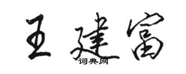 駱恆光王建富行書個性簽名怎么寫