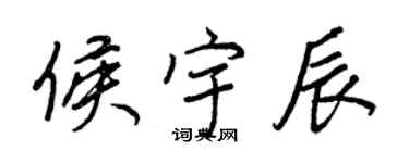 王正良侯宇辰行書個性簽名怎么寫