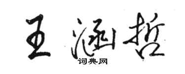 駱恆光王涵哲行書個性簽名怎么寫