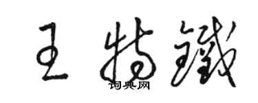 駱恆光王特鐵草書個性簽名怎么寫