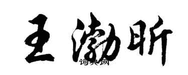 胡問遂王渤昕行書個性簽名怎么寫