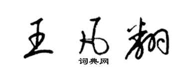 梁錦英王凡翻草書個性簽名怎么寫