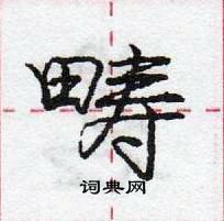 龐中華寫的硬筆行書疇