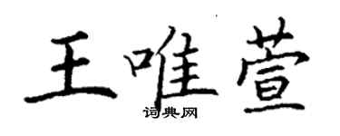 丁謙王唯萱楷書個性簽名怎么寫