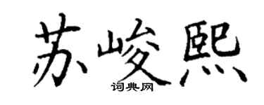 丁謙蘇峻熙楷書個性簽名怎么寫