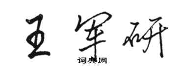 駱恆光王軍研行書個性簽名怎么寫