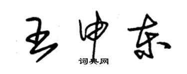 朱錫榮王申東草書個性簽名怎么寫