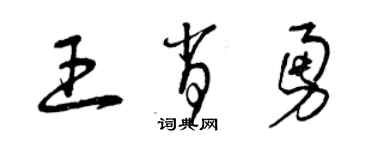 曾慶福王肖勇草書個性簽名怎么寫