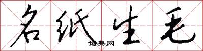 名紙生毛怎么寫好看