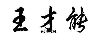 胡問遂王才能行書個性簽名怎么寫