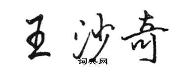 駱恆光王沙奇行書個性簽名怎么寫