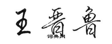 駱恆光王晉魯行書個性簽名怎么寫