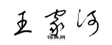 梁錦英王家河草書個性簽名怎么寫