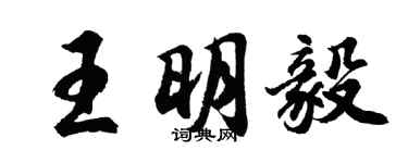 胡問遂王明毅行書個性簽名怎么寫