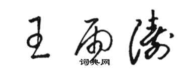 駱恆光王雨濤草書個性簽名怎么寫