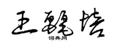 曾慶福王麗培草書個性簽名怎么寫