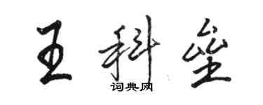 駱恆光王科壘行書個性簽名怎么寫