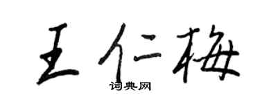 王正良王仁梅行書個性簽名怎么寫