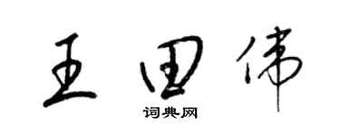 梁錦英王田偉草書個性簽名怎么寫